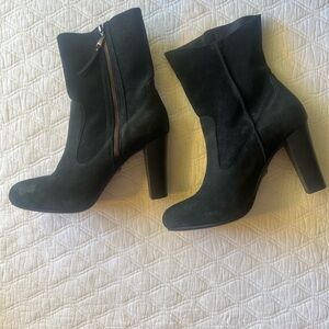 VINTAGE UGG Black Heeled Boots with Zipper
